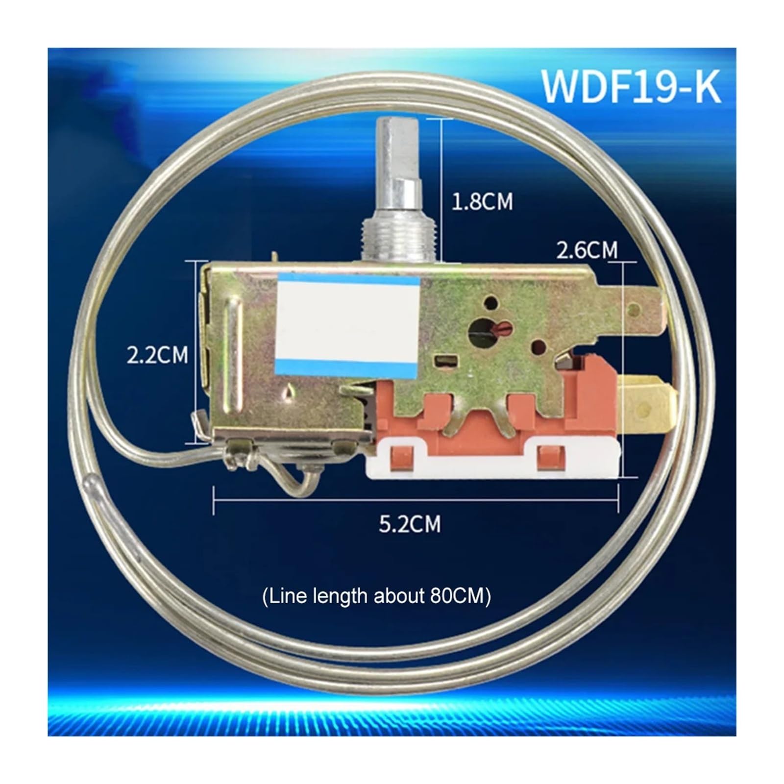Interruttore Termostato Frigorifero WDF19-K K50/54/59/59E, Compatibile Con Siemens, Compatibile Con Bosch, Con Design Dell'albero A Forma Di D 80 Cm