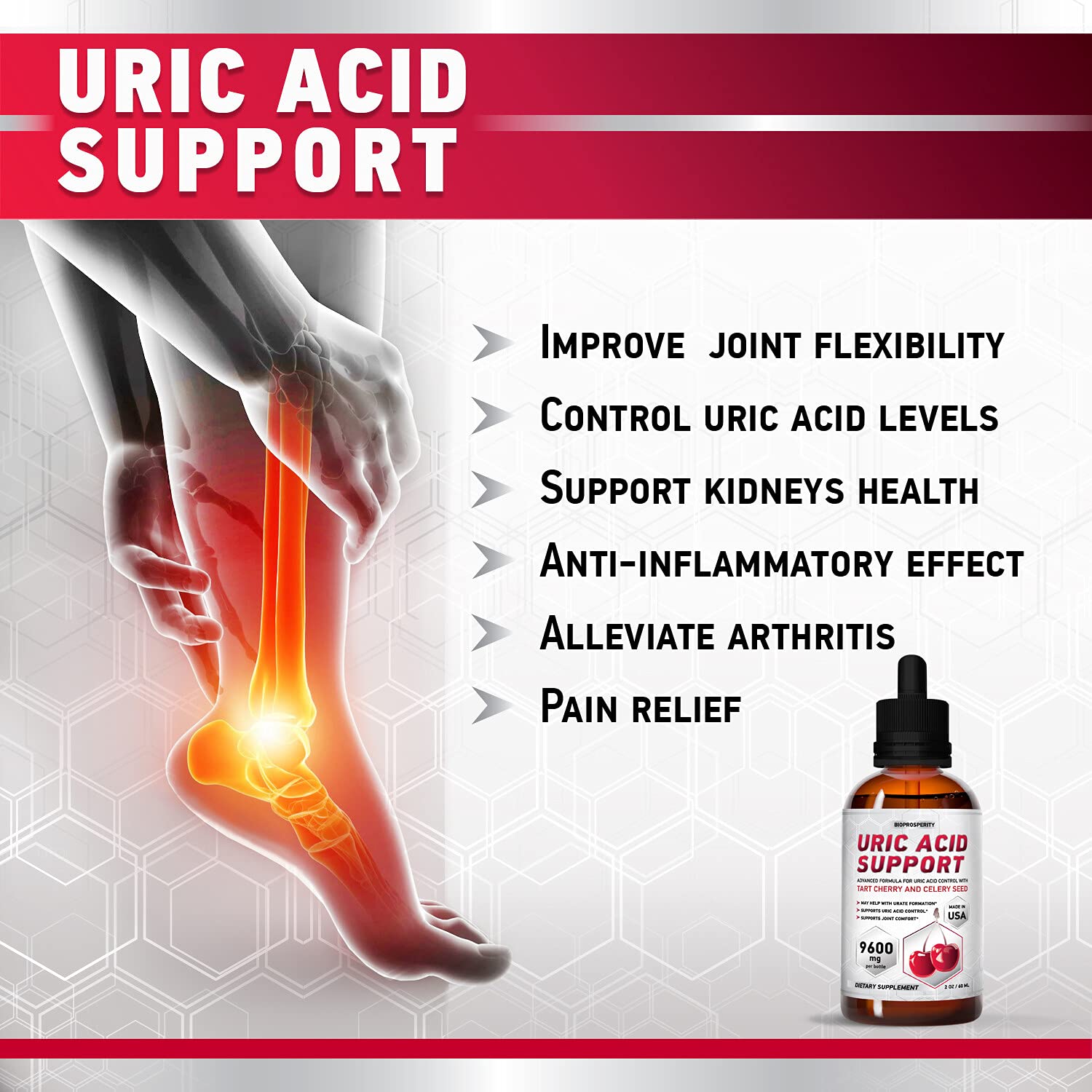 Buy Uric Acid Support Tart Cherry Extract for Joint Health Liquid Supplements for Uric Acid