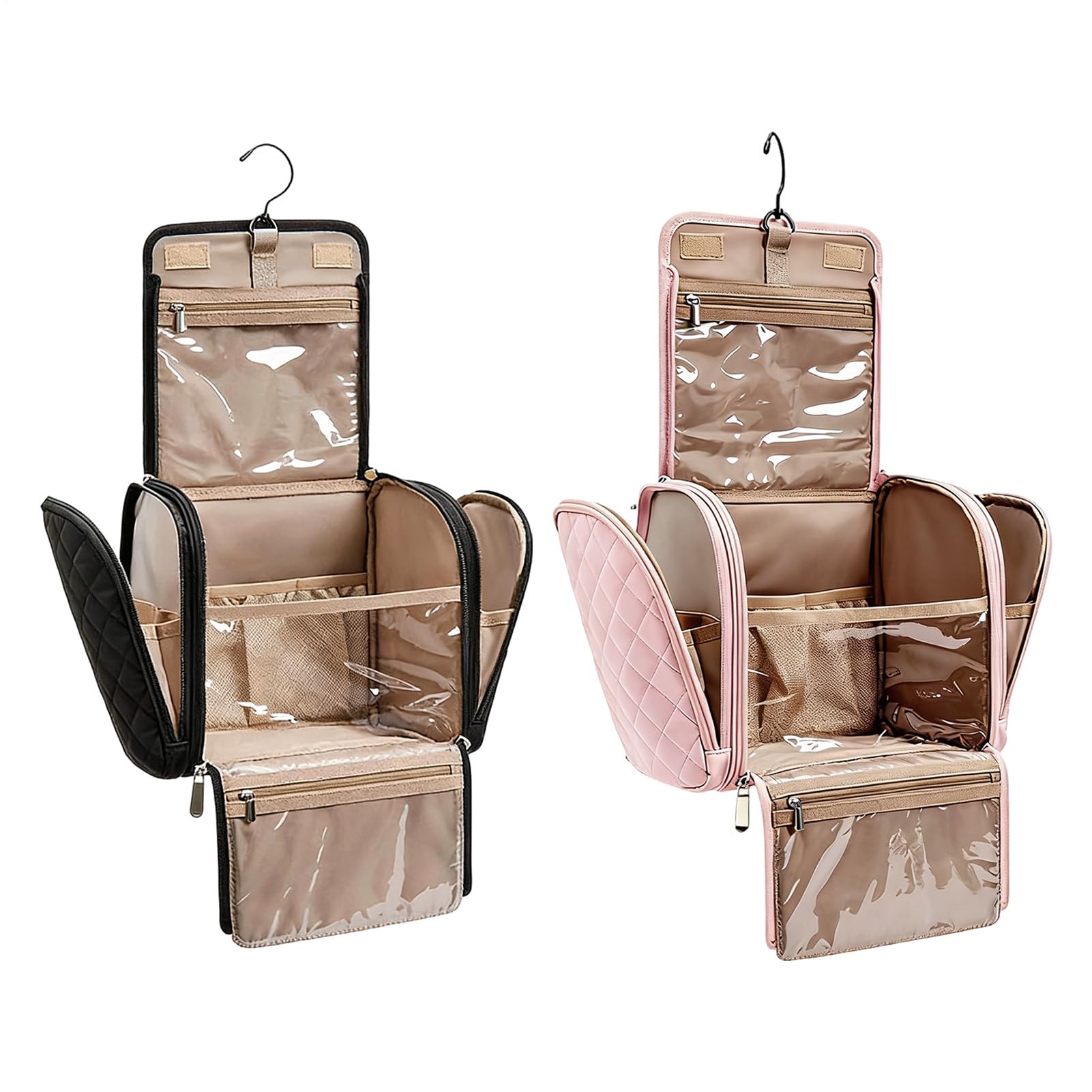 Borsa Toilette da Viaggio Organizer Appendibile per Toilette | Portatrucchi in Tasca per Viaggio Aereo, Hotel, Bagno, Palestra, Doccia, Bagaglio a Mano, Valigia, Campeggio Uomo Donna