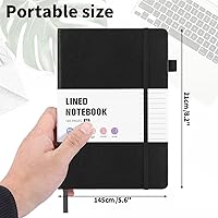 Vista 3 de 160 Pages Lined Journal Notebook, 5.7" X 8.3" Writing & Journaling Hardcover Executive Notebooks for Student Worker Women Men Notepads Journals for