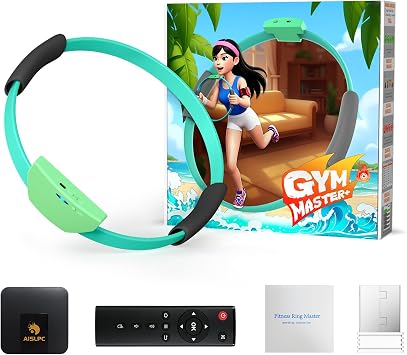 Gym Master Motion-Sensor Fitness Ring Gaming System, Plug & Play with 11 Interactive Sensory Games, Real-Time Posture & Vibration Feedback, Full-Body Workout for Families, No Console Required