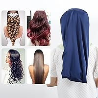 Vista 6 de ALASKA BEAR Gorro de ducha con forro de seda natural para cabello rizado y seco, longitud media/cabello semicueso, versátil y ajustable, unisex