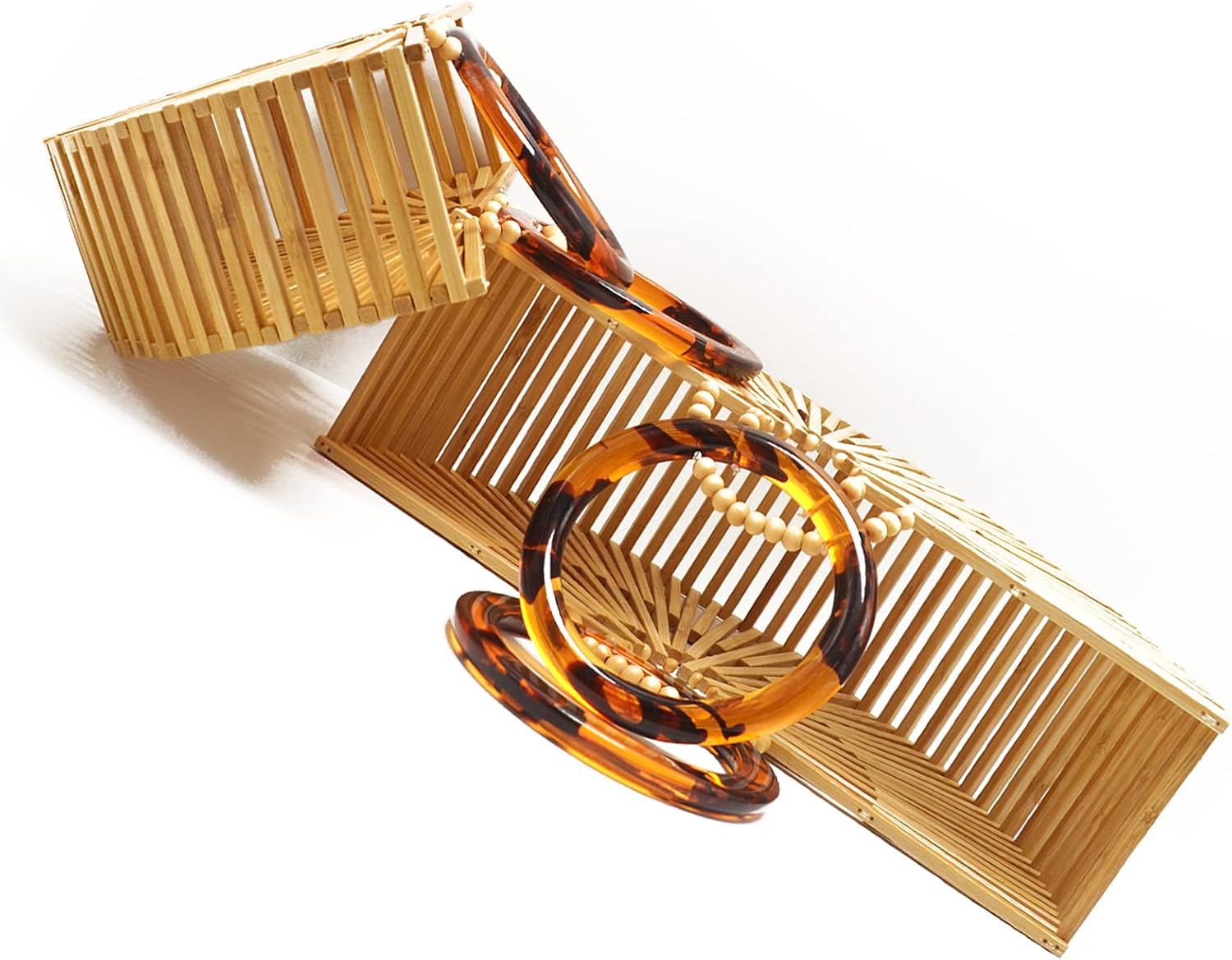 Miuco Womens Bamboo Handbags Handmade Purses Tote Bag - Image 6