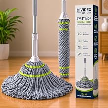 Premium Microfiber Floor Cleaning Mop | 360° Spin Twist Mop with Adjustable Handle | Super Absorbent Cotton Head for Wet & Dry Cleaning | Reusable & Easy to Wash (Pack of 1)