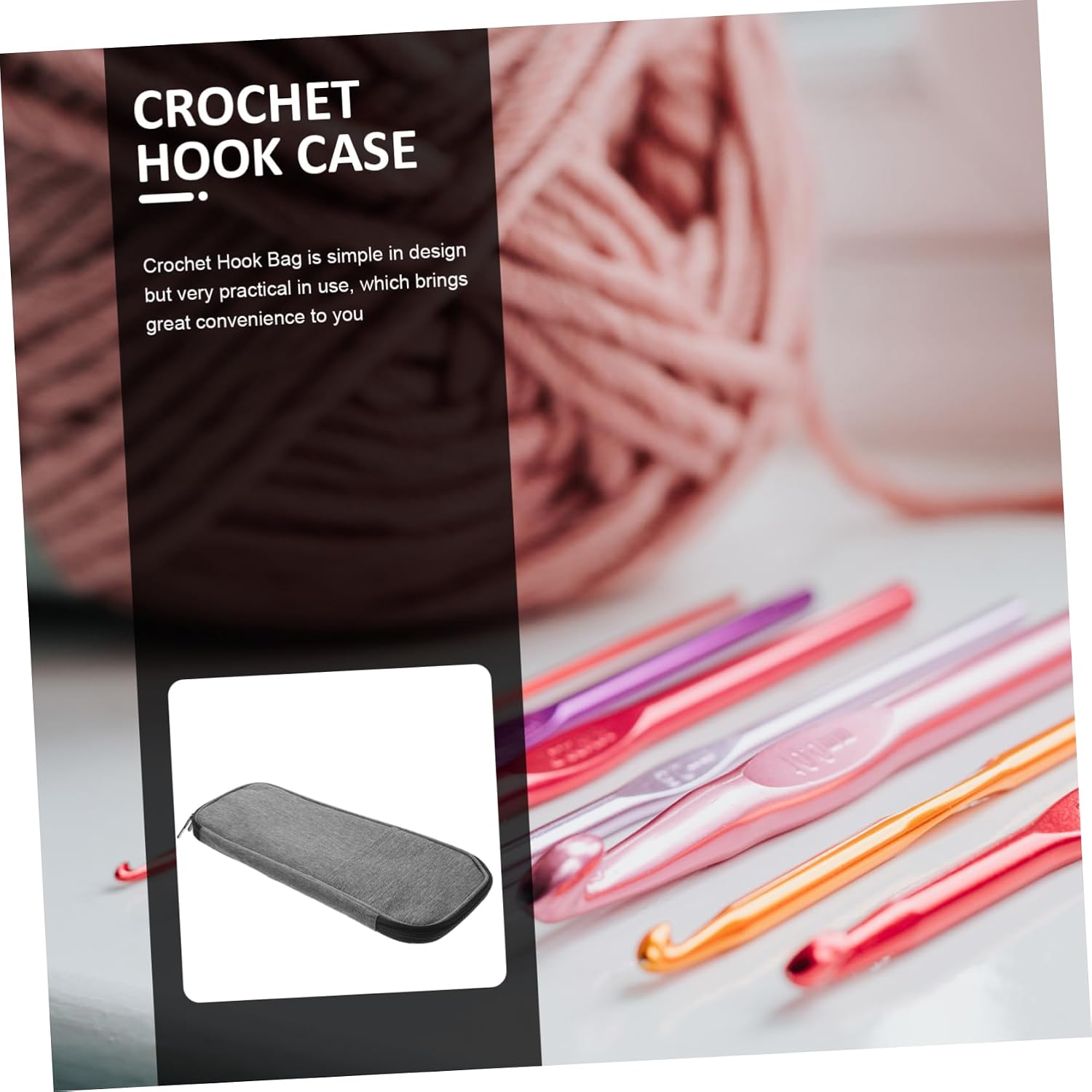 VILLFUL Knitting Needles Yarn Holder Handheld Bag for Crochet Crochet Tote Bag Additional Pockets