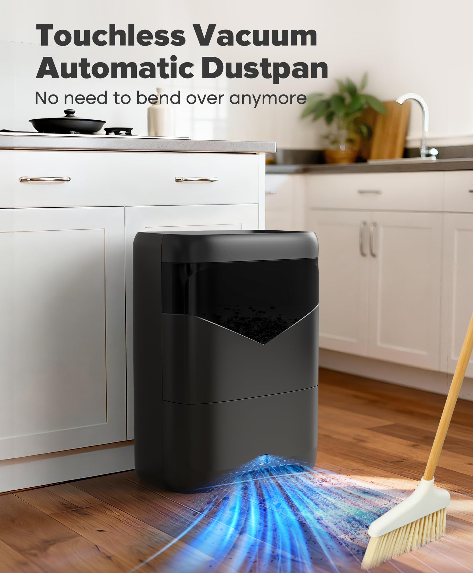 LyriFine Pro Touchless Vacuum Automatic Dustpan, 20Kpa Suction Ultra Fast & Powerful Hair Vacuum for Salons Pet Hair Food, Auto Sensors, 6L Large Capacity Corded Canister Vacuum, Bagless, 2 Modes - 3