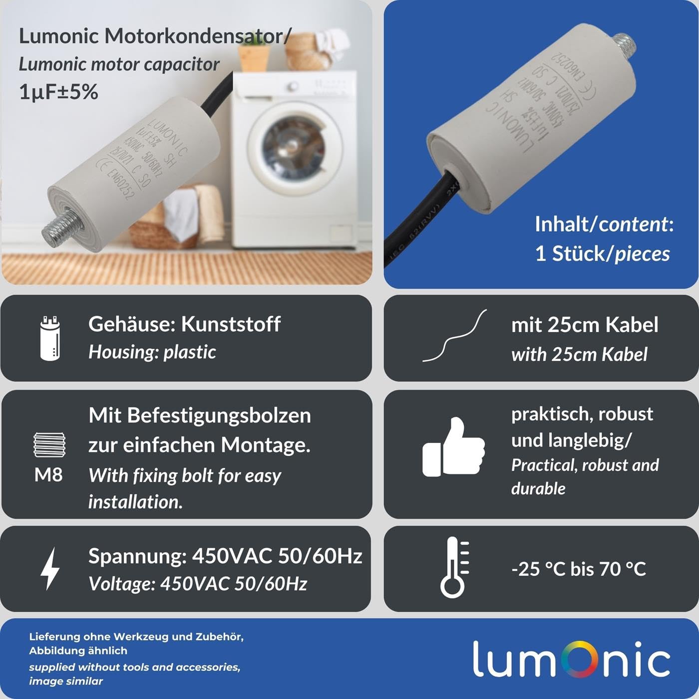 Lumonic startcondensator Hydra MKP-500 25-C [incl. kabel
