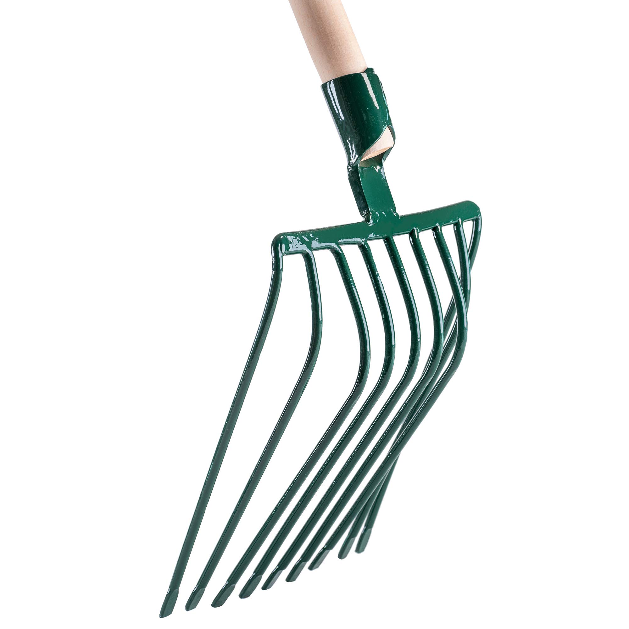 KADAX Stone Fork, forke con Una Lunga Maniglia in Legno, 9 Denti, forchetta Vanga, forchetta Fieno, Tomba Tomba, forchetta pallida in Acciaio, forchetta Pietra forchetta da Giardino (Manico T)