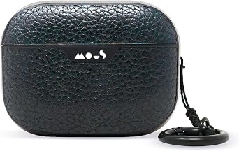Mous Airpods Pro 1 and 2 Case Cover with Keychain - Wireless Charging Compatible AirPods Pro Case for 2nd Generation/1st Generation AirPods 2022/2019 - Black Leather