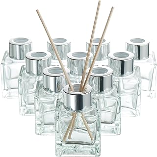 Sponsored Ad – MATANA - 10 Empty Reed Diffuser Glass Clear Bottles with 40 Reed Diffuser Sticks, 50ml - Glass Diffuser Bottle Essential Fragrance Oil Diffusers for Home Bathroom Decorative, Glass Reed Diffuser
