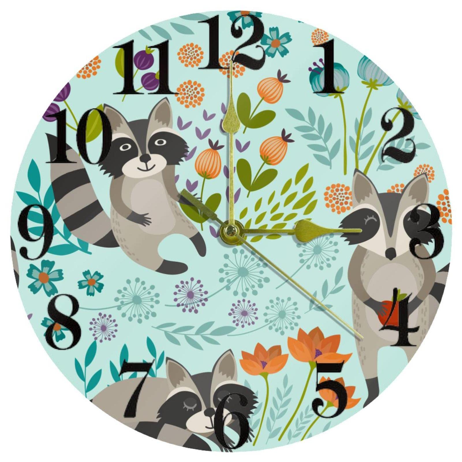 Horloge murale ronde à quartz fonctionne à piles verte