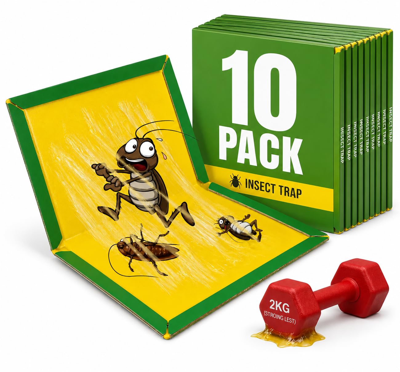 Glue Trap Sticky Pads Traps Boards strong Stickiness ousehold Pest Sticky Boards strong for Indoor Home, pack of 10