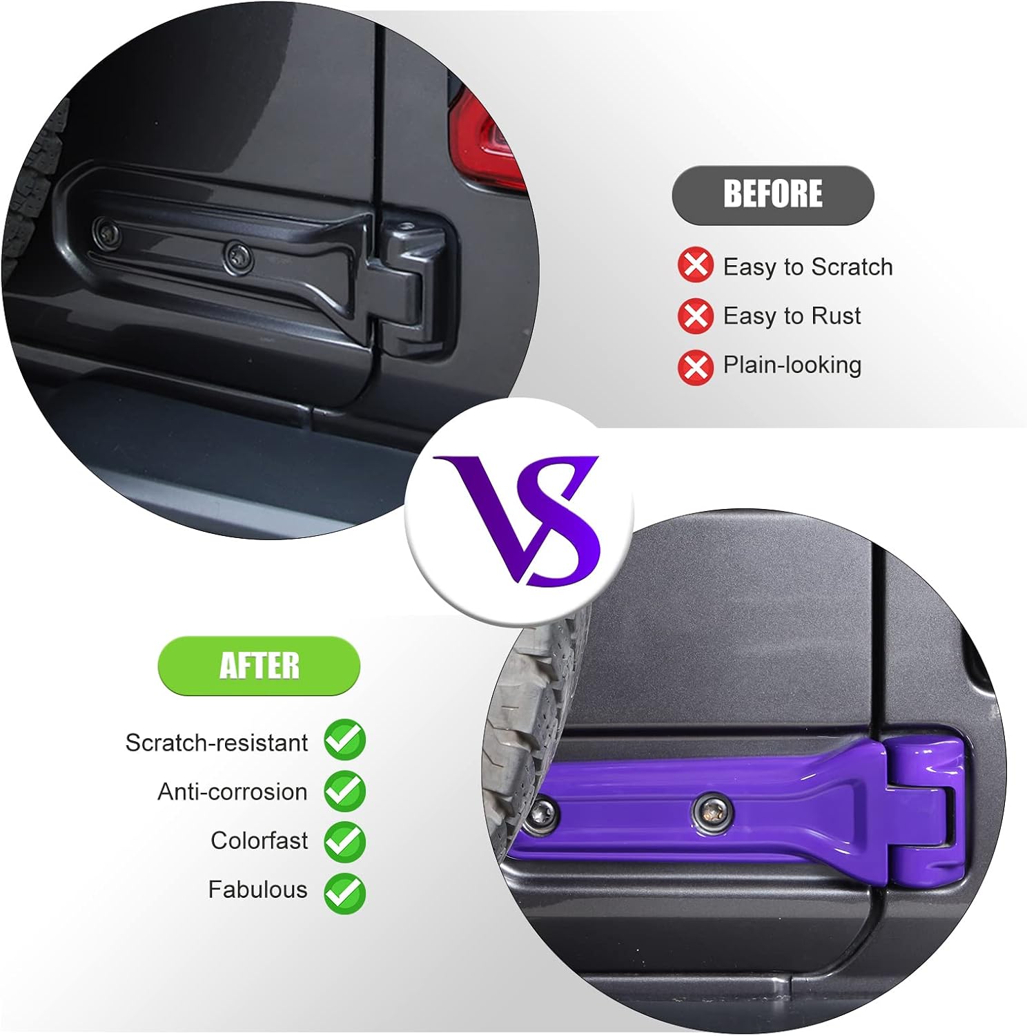 CheroCar for Jeep JL Tailgate Hinge Cover Spare Tire Bracket Rear Door Liftgate Trim Exterior Accessories for Jeep Wrangler JL JLU 2018-2026 Sport X Sahara Rubicon