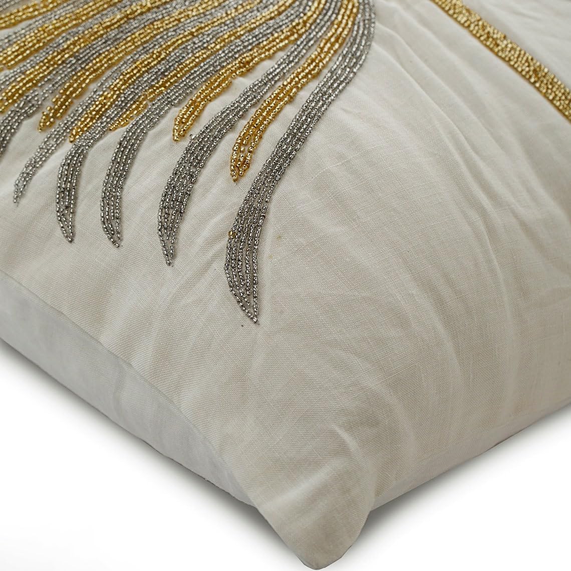 Decorative Custom Pillow Case, White Shams, Silver Gold Beaded Tree Sparkly Pillow Shams, 24x24 inch (60x60 cm) Pillow Sham, Square Silk Shams, Pillow Shams, Modern, Floral - Love Grows On Trees