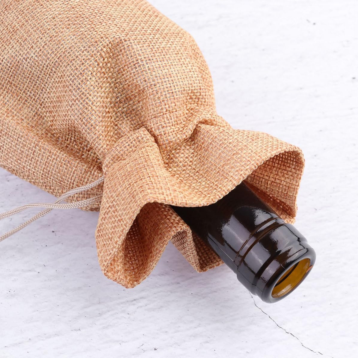 SECFOU Wine Bottle Bags Convenient for Storage Reusable 6pcs Linen with Drawstring Wine Bags and Sturdy for Holiday Time a Party