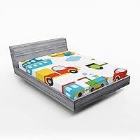 Vista 57 de Sábana Ambesonne bajera, ajustable, multicolor, en colores y tres tamaños