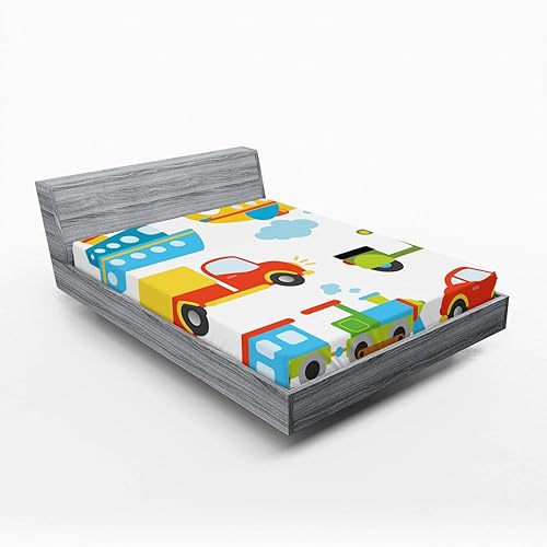 Sábana Ambesonne bajera, ajustable, multicolor, en colores y tres tamaños