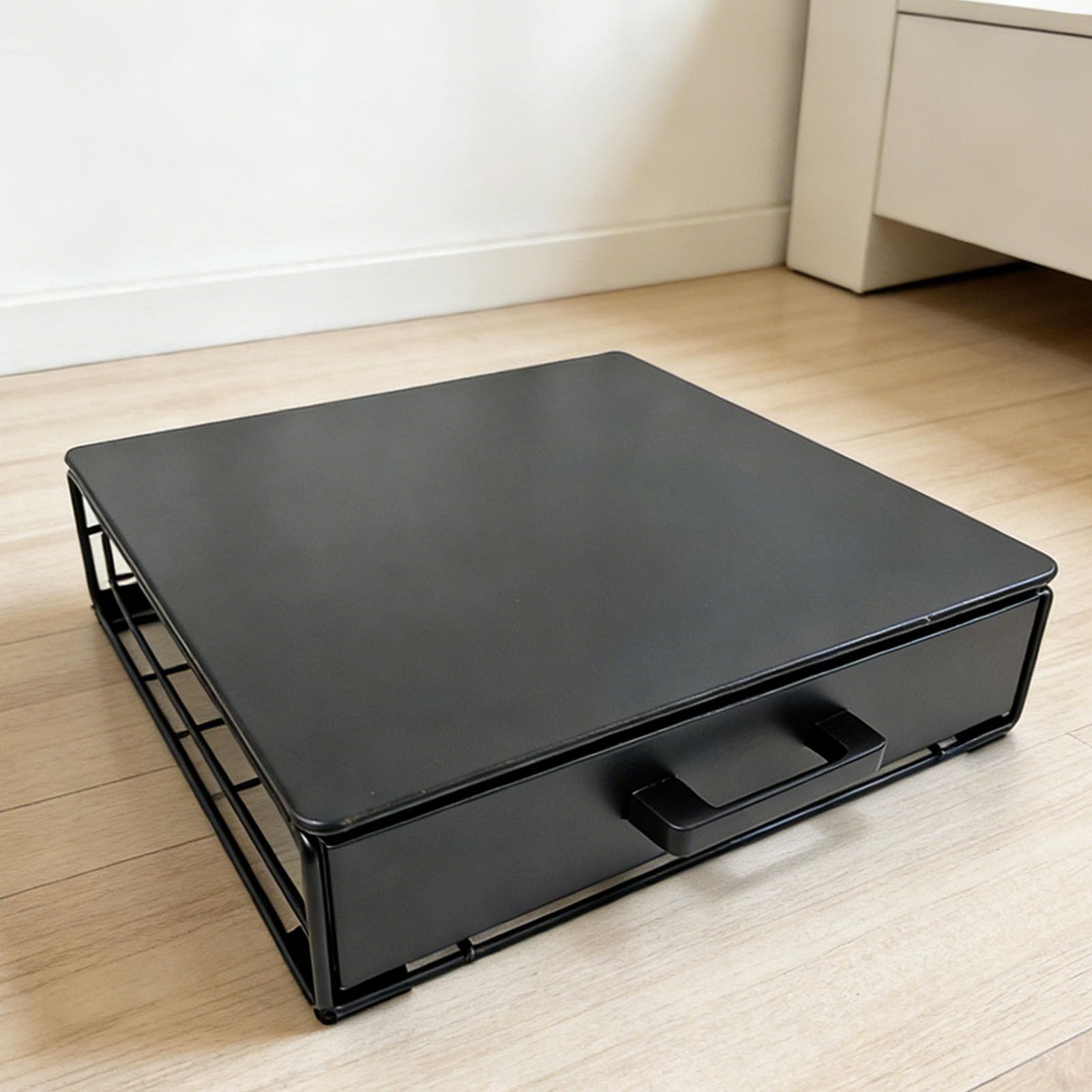 Ausla Porta Cialde per caffè, Organizer per Capsule di caffè in Ferro con capacità di 36 Cialde, Scorrevole Sotto la Macchina, Accessorio da Bancone 13 X 12,2 X 3 Pollici per, Casa, Ufficio (BLACK)
