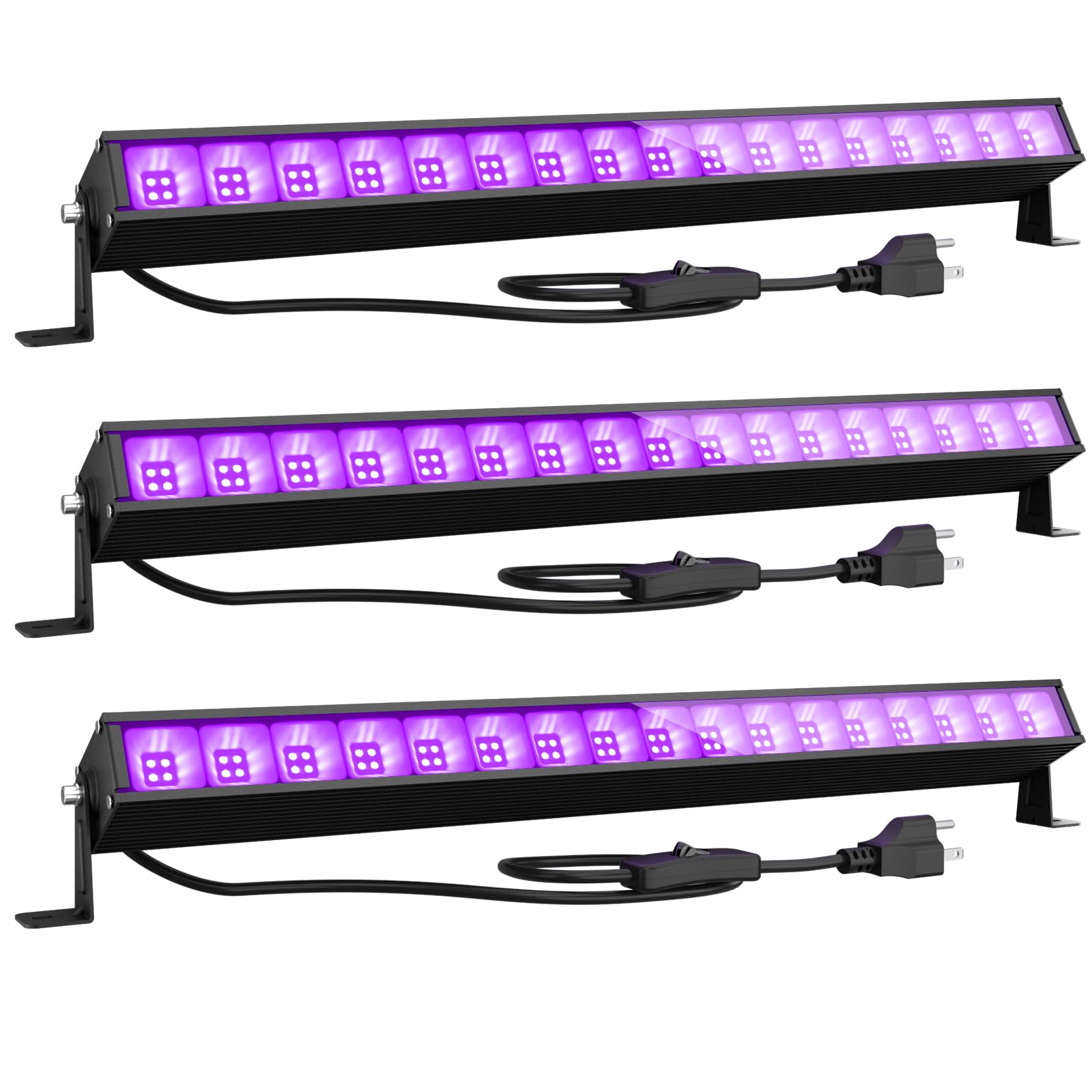 lamvip 54W LED Black Light Bar, Blacklight Bars Black Lights with Plug 5ft Cord 68 LED Beads and