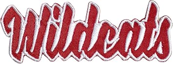 Wildcats Mascot Name, Sports, Iron-on Patch Red/White 4"