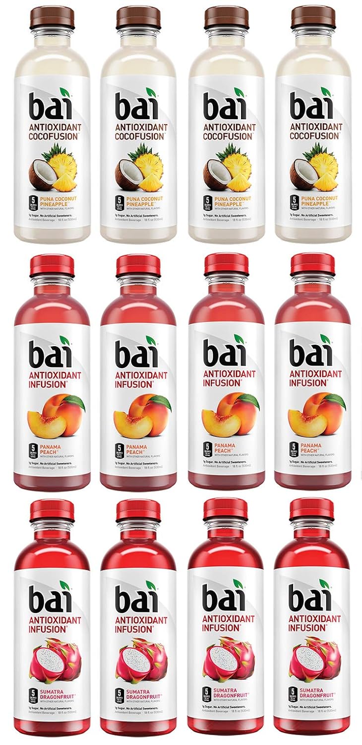 LUVBOX Variety BAI ANTIOXIDANT Water pack , pack of 12 , 18 fl oz , COCOFUSION