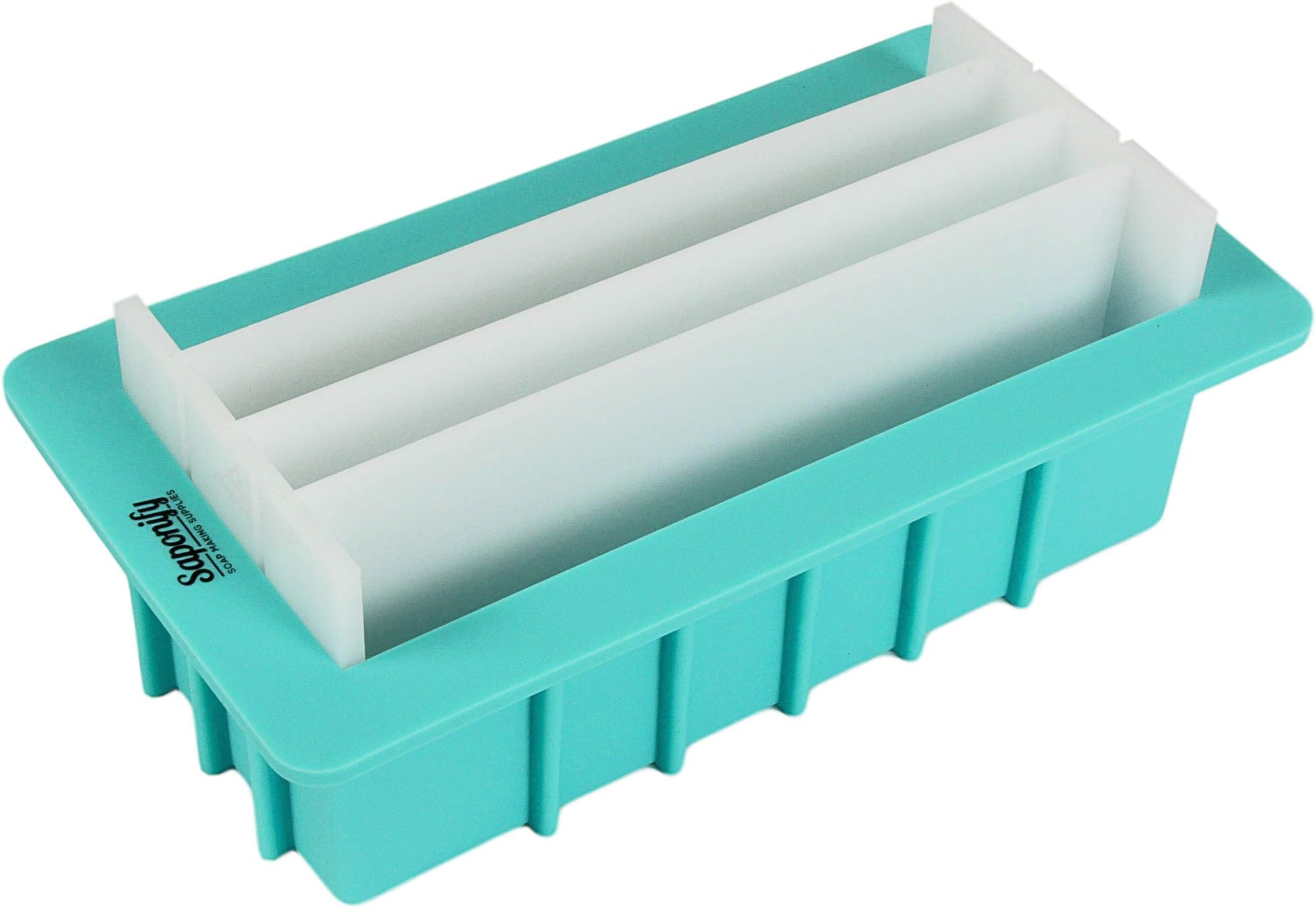 Saponify 8" Silicone Soap Loaf Mold + Divider Set for Cold Process Swirled Soap Making