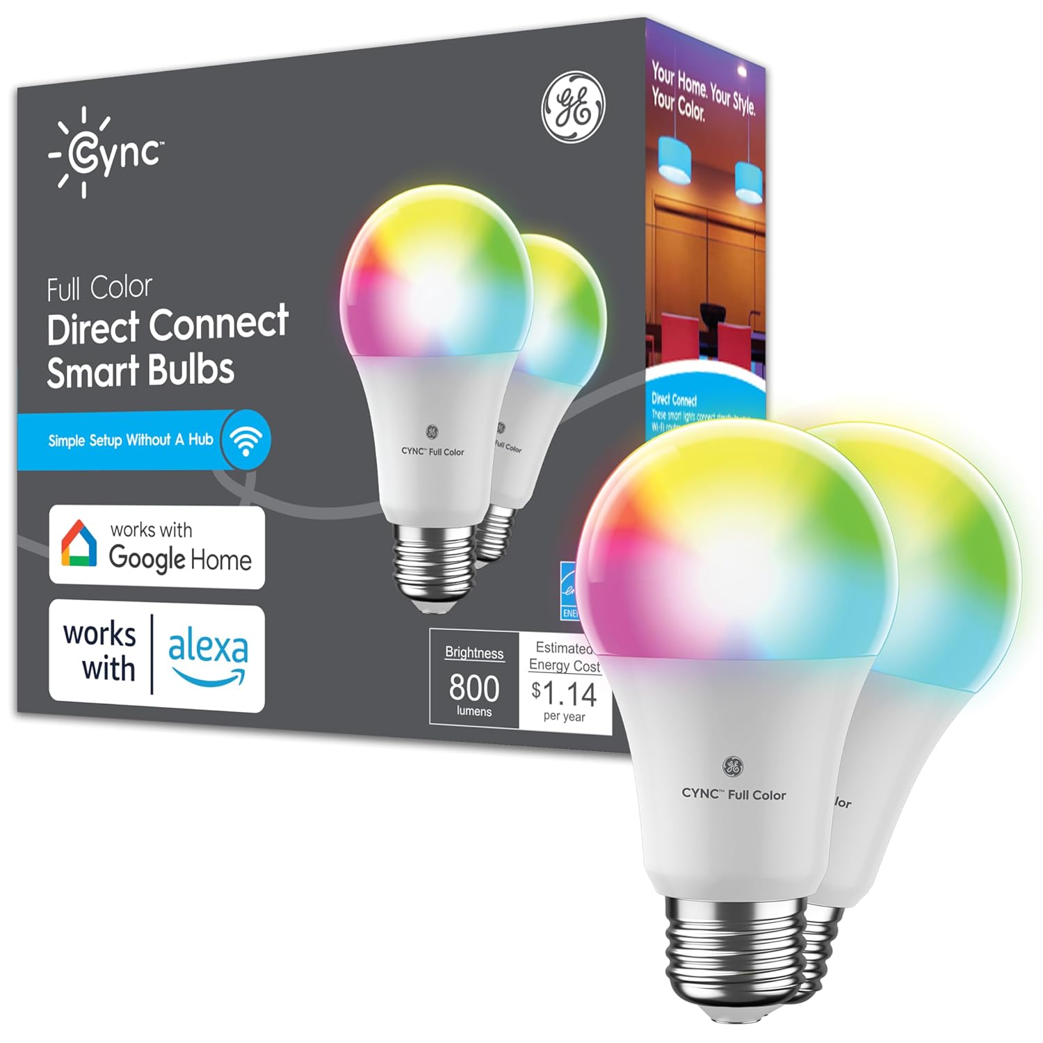 GE 93128982 2PK 9.5 W Smart Bulb