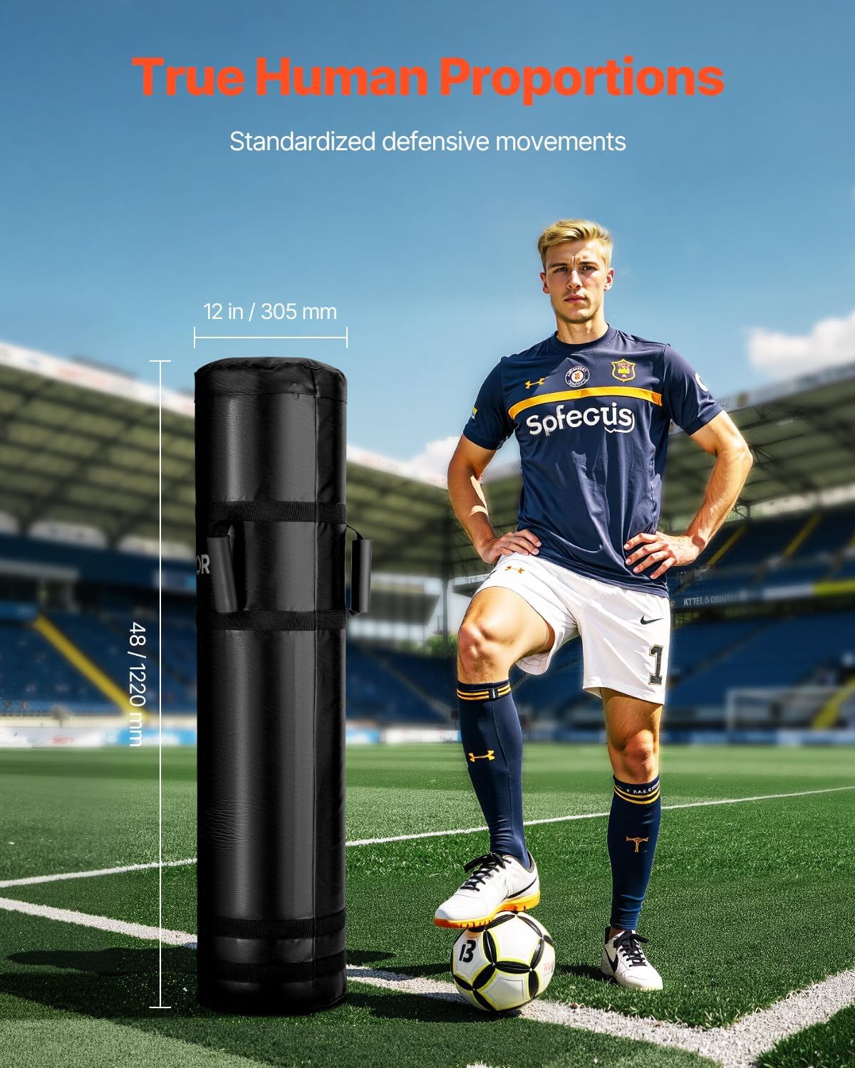 VEVOR PVC Step Over Dummy, High-Density Sponge Blocking Pad Equipment, Heavy Duty Tackle Dummies with Handles, Great for Footwork Drills Sports Training Practice