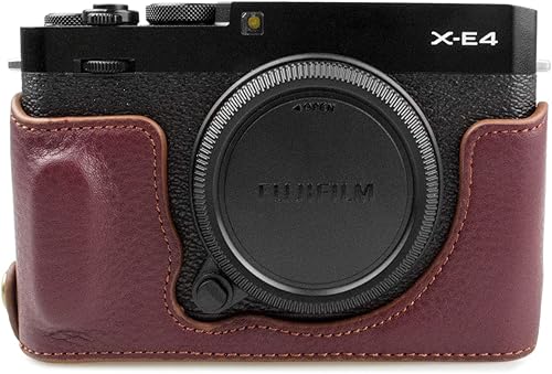 MUZIRI KINOKOO Funda de cámara personalizada X-E4, adecuada para Fujifilm X-E4 Apertura inferior de cuero semicerrado para cámara Base de cámara