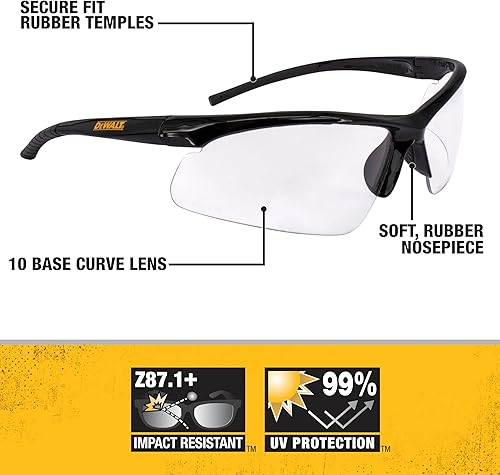 Miniatura 2 de Dewalt DPG51-1C Radius Clear 10 Base Curve Lens Gafas de seguridad protectoras