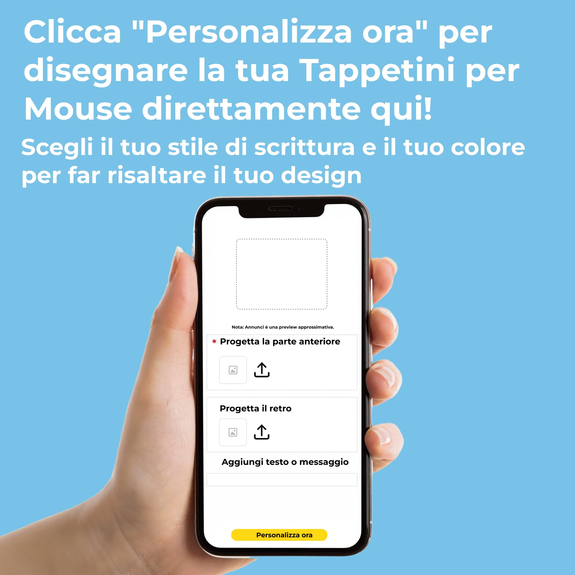 Cimpress Tappetino Mouse Personalizzato 24x20 cm Antiscivolo Idea Regalo