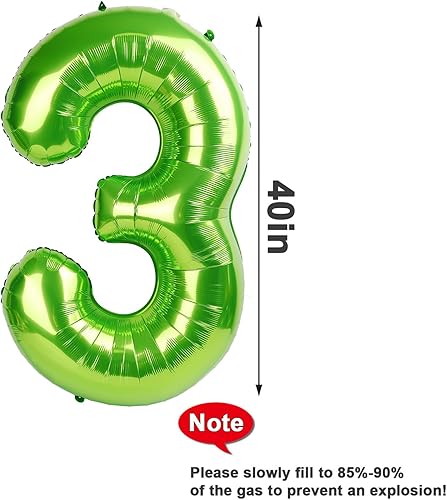 Miniatura 5 de Globo número 5 de 40 pulgadas, para decoración de fiestas de cumpleaños de 5 y 15 años, suministros de fiesta con temática de la selva (color verde