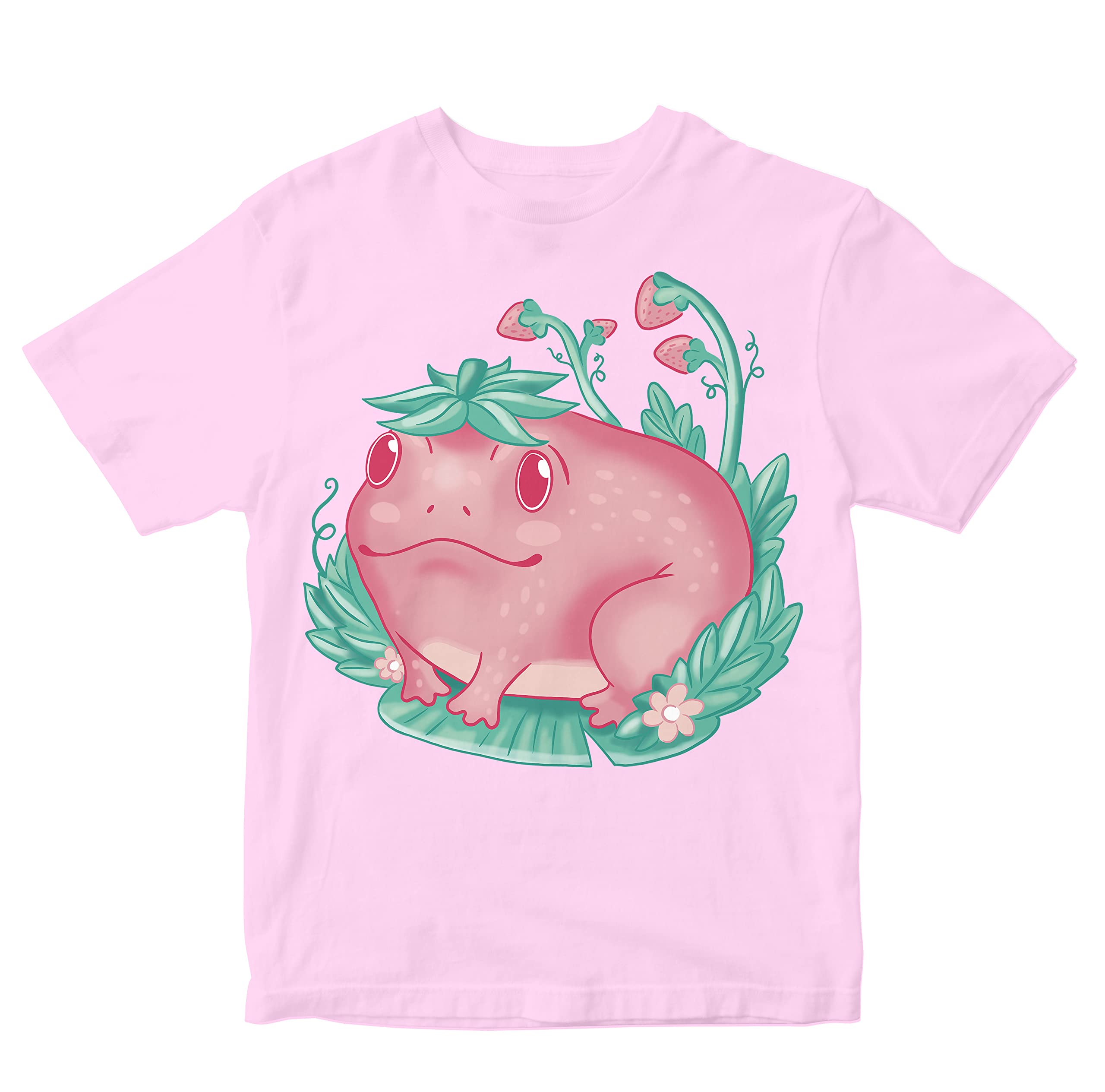 Heybroh Kids T-Shirt Cute Strawberry Frog 100% Cotton Boy's Girl's Regular Fit Unisex T-Shirt