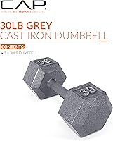 Vista 87 de CAP Barbell Mancuerna hexagonal de hierro fundido Múltiples opciones Negro