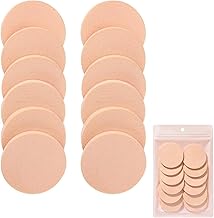 12 Pcs Round Makeup Sponge,55mm Diameter 7mm Thicknesses Round Flat Face Paint Sponges,Reusable Skin Color Makeup Puff,Dry or Wet Use,for Liquid Foundation,Concealer,Whitewash,Blusher