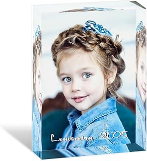 LOUISMIAA Custom Glass Photo Gift, Customized UV Print Block Square, Unique Personalized Gifts for Mom, Women, Man, With Your Own Photo, 3x4