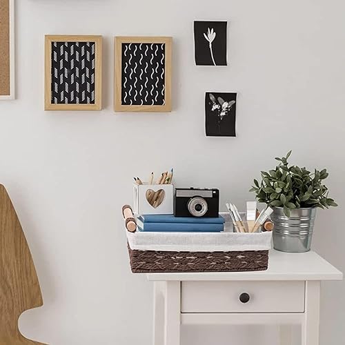 Miniatura 7 de Cestas de mimbre, cesta de papel higiénico, cestas de almacenamiento de mimbre para estantes, organizador de cesta de baño, cesta de papel higiénico