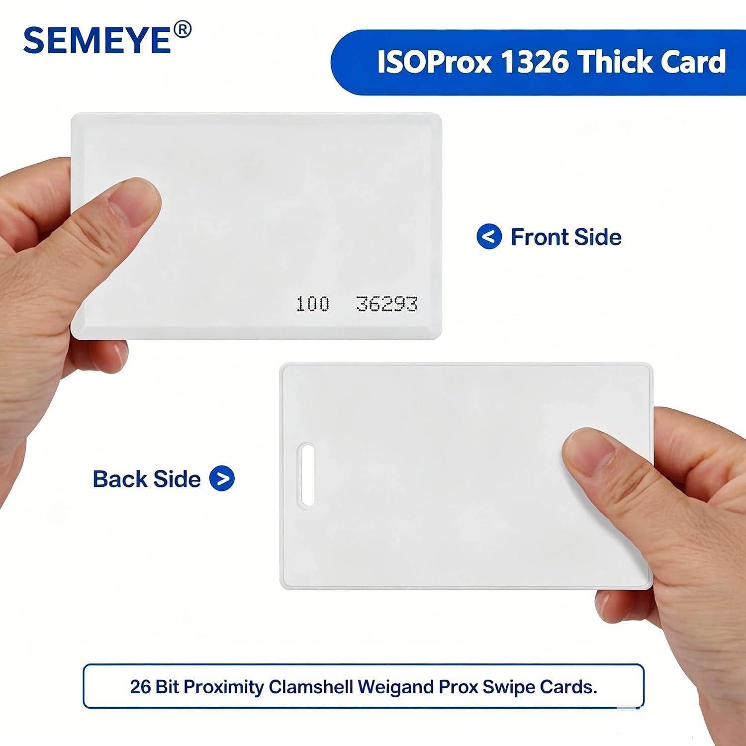 Access Prox Card - 26 Bit Proximity Clamshell Weigand Blank Printable Cards Compatible with ISOProx 1386 1326 H10301, 30 pcs