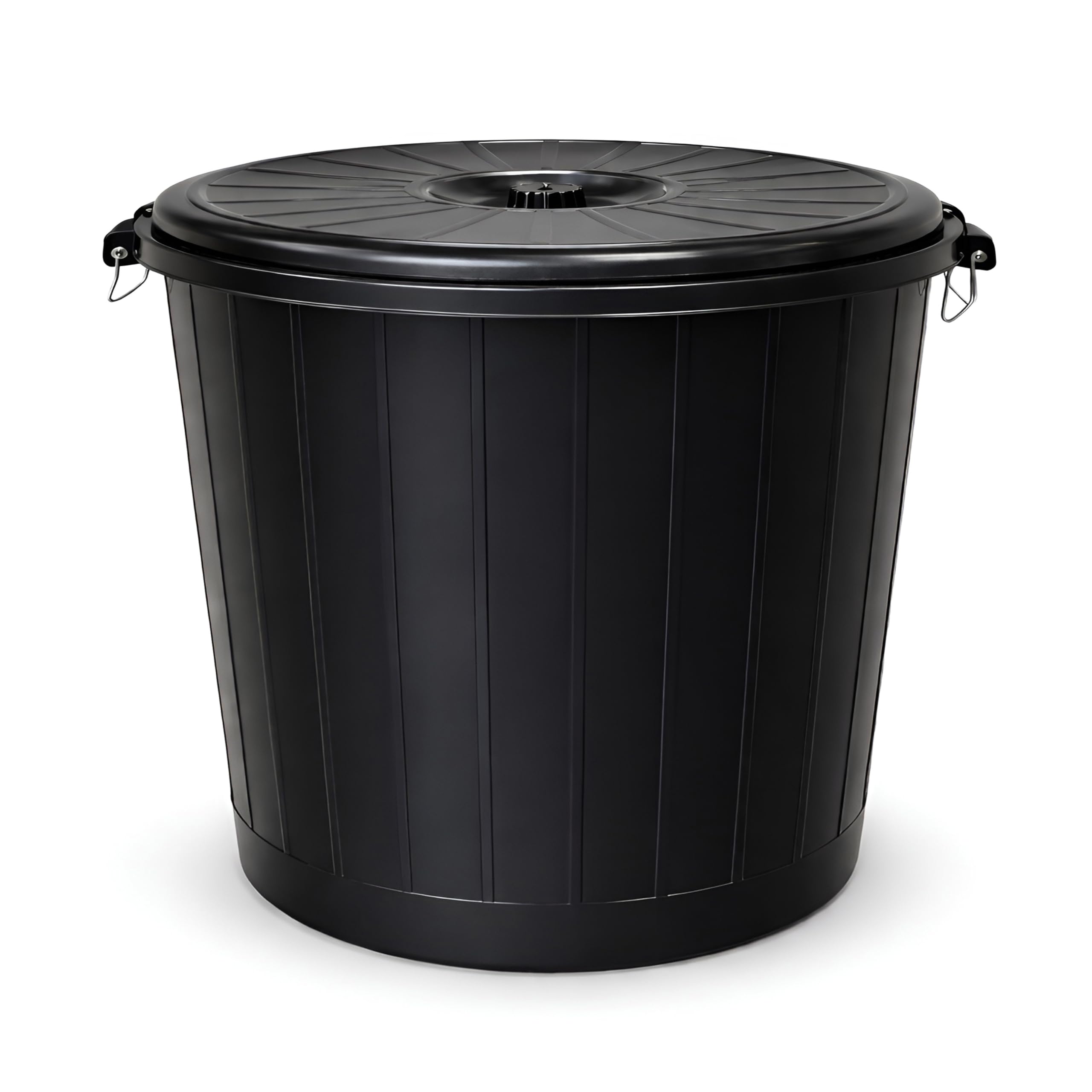 DIVCHI Trash Can for Kitchen 35L Plastic Dustbin for Office | Indoor Outdoor Waste Bin with Side Handles & Steel Lock Large Capacity Rubbish Container for Home Office Bathroom & Laundry
