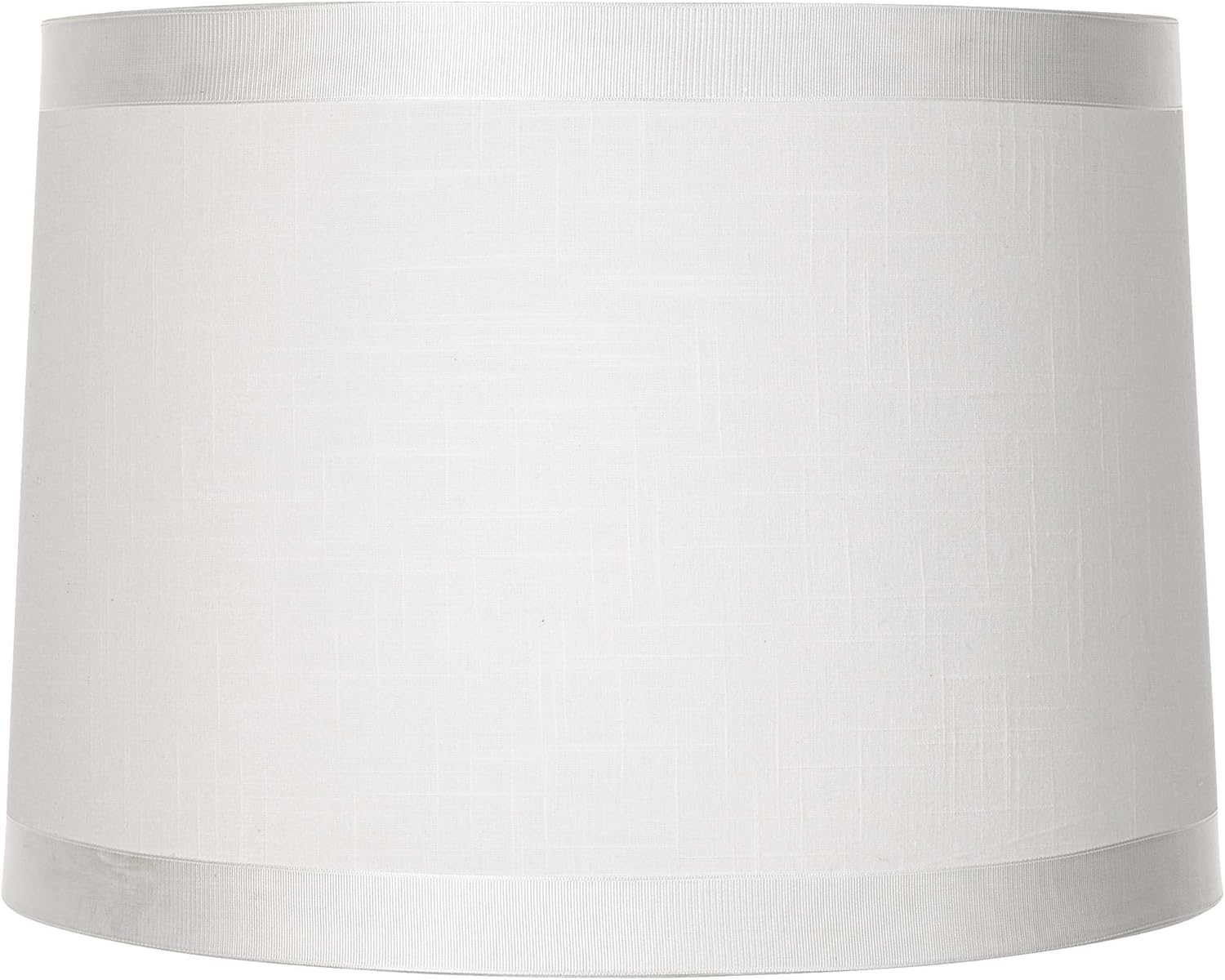 Set of 2 White Fabric Large Drum Lamp Shades 13" Top x 14" Bottom x 10" High (Spider) Replacement with Harp and Finial - Springcrest