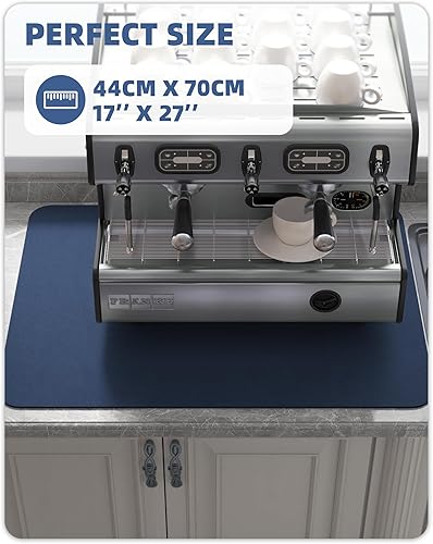 Miniatura 9 de Tapete de secado de platos para encimera de cocina, color G, absorbente de manchas, parte trasera de goma, resistente al calor, secado rápido, fácil