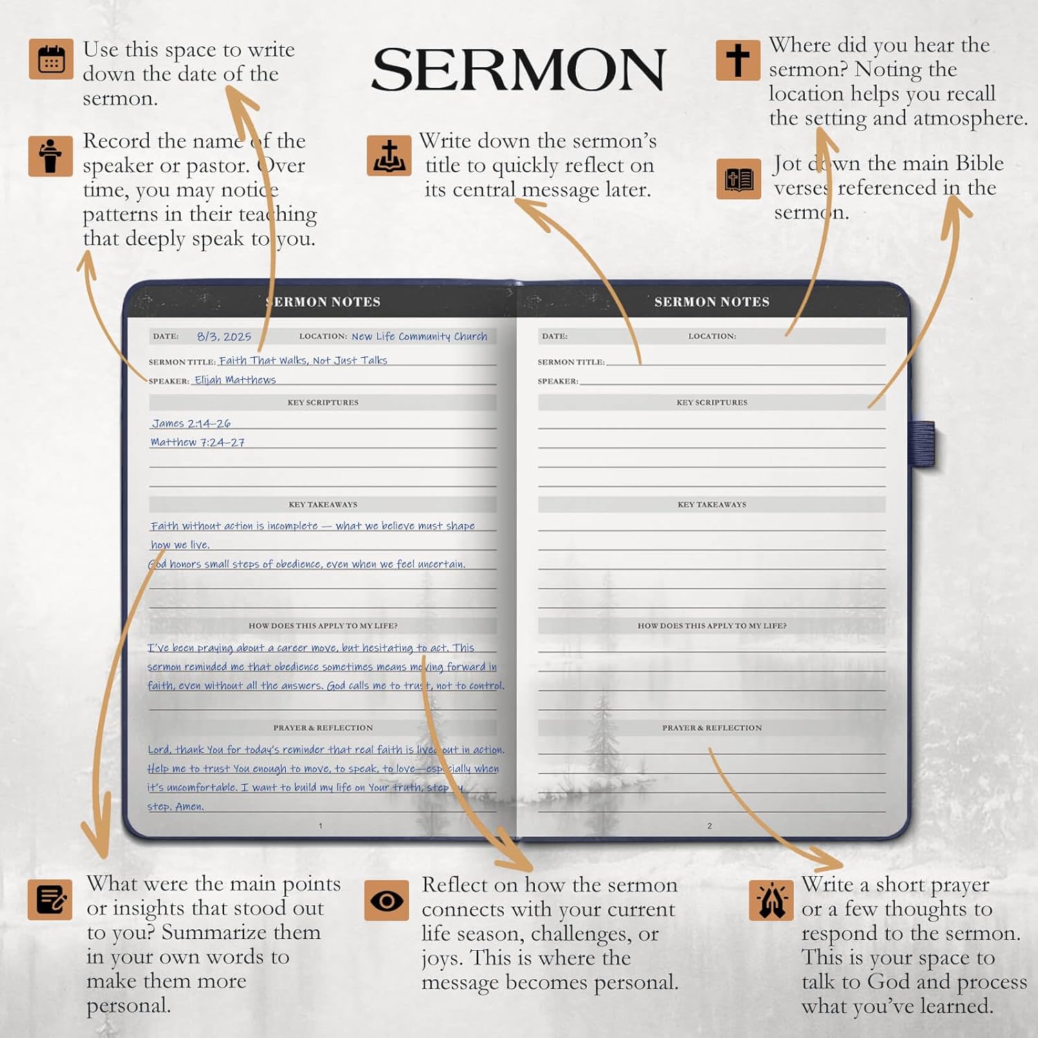 Christian Bible Journal for Men & Women – Premium Eco-Leather Undated Bible Study Notebook, Devotional & Prayer Journal | Perfect Christian Gift for Men | Ideal for Graduation, Pastor, Baptism & Church