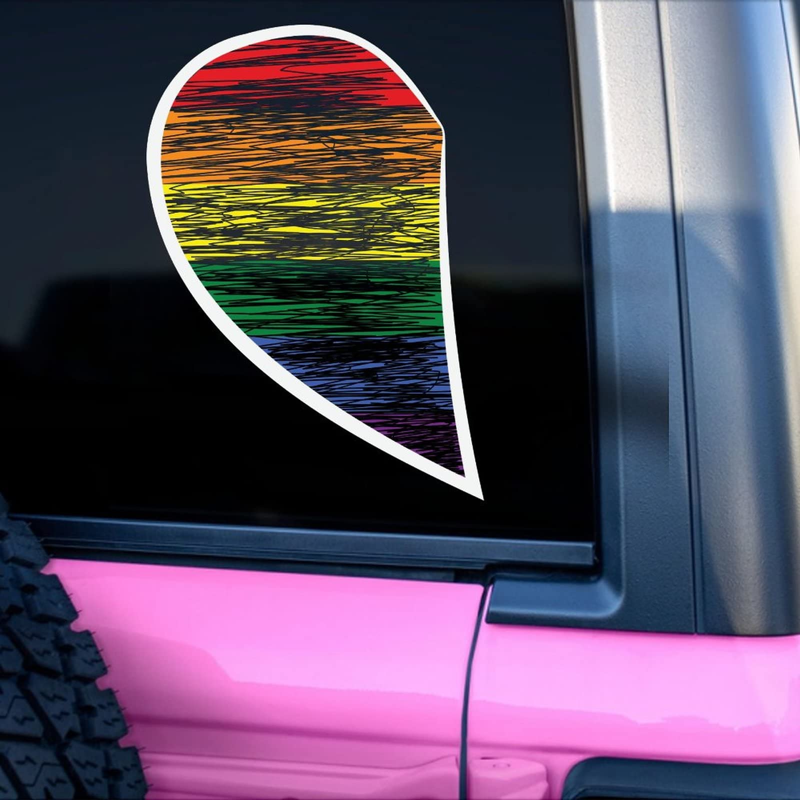 Adesivo per paraurti LGBT, in pelle, motivo: bandiera Pride