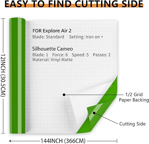 Miniatura 10 de Rollo de vinilo permanente de color oro rosa para Cricut, Lya Vinyl de 12 x 15 pies, rollo de vinilo adhesivo permanente para exteriores CRI-Cut,