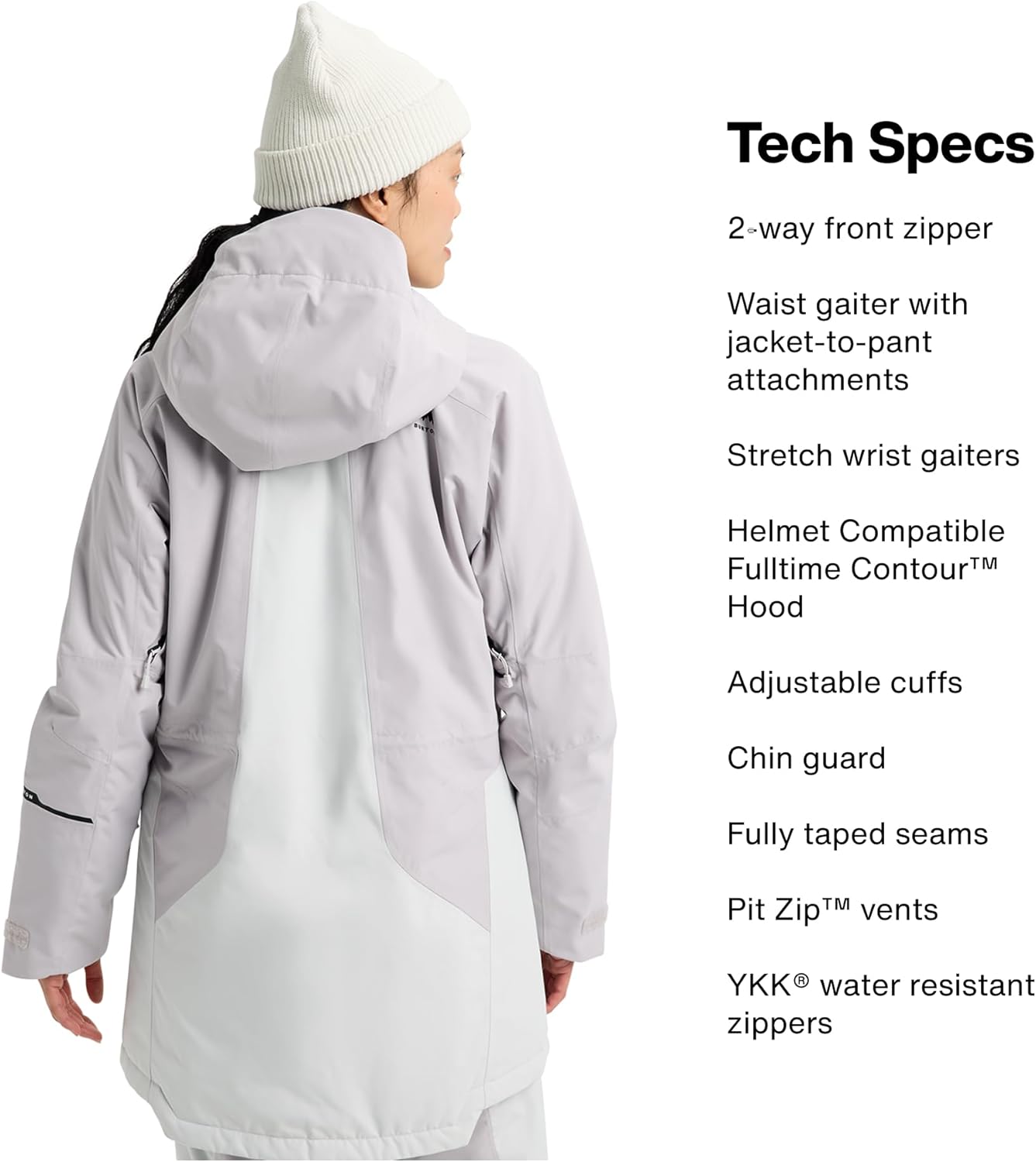 Burton Women’s Reserve 2-Layer Insulated Jacket – Waterproof Winter Snowboard Jacket with Helmet Compatible Hood