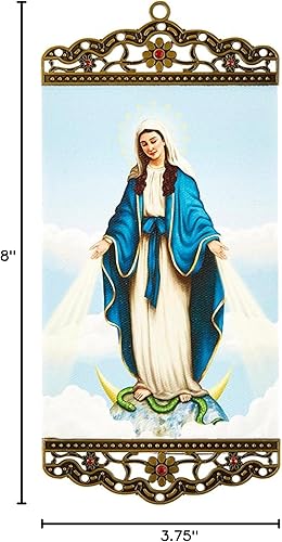 Miniatura 8 de Needzo - Lienzo colgante católico inspirado en la Virgen María, regalo religioso para mujer, 8 pulgadas