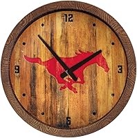 Vista 111 de The Fan-Brand NCAA Oklahoma Sooners: Faux Barrel Top Wall Clock Sports Team Bar Sign Décor - Home Man Cave, Party Decoration - Made On Demand