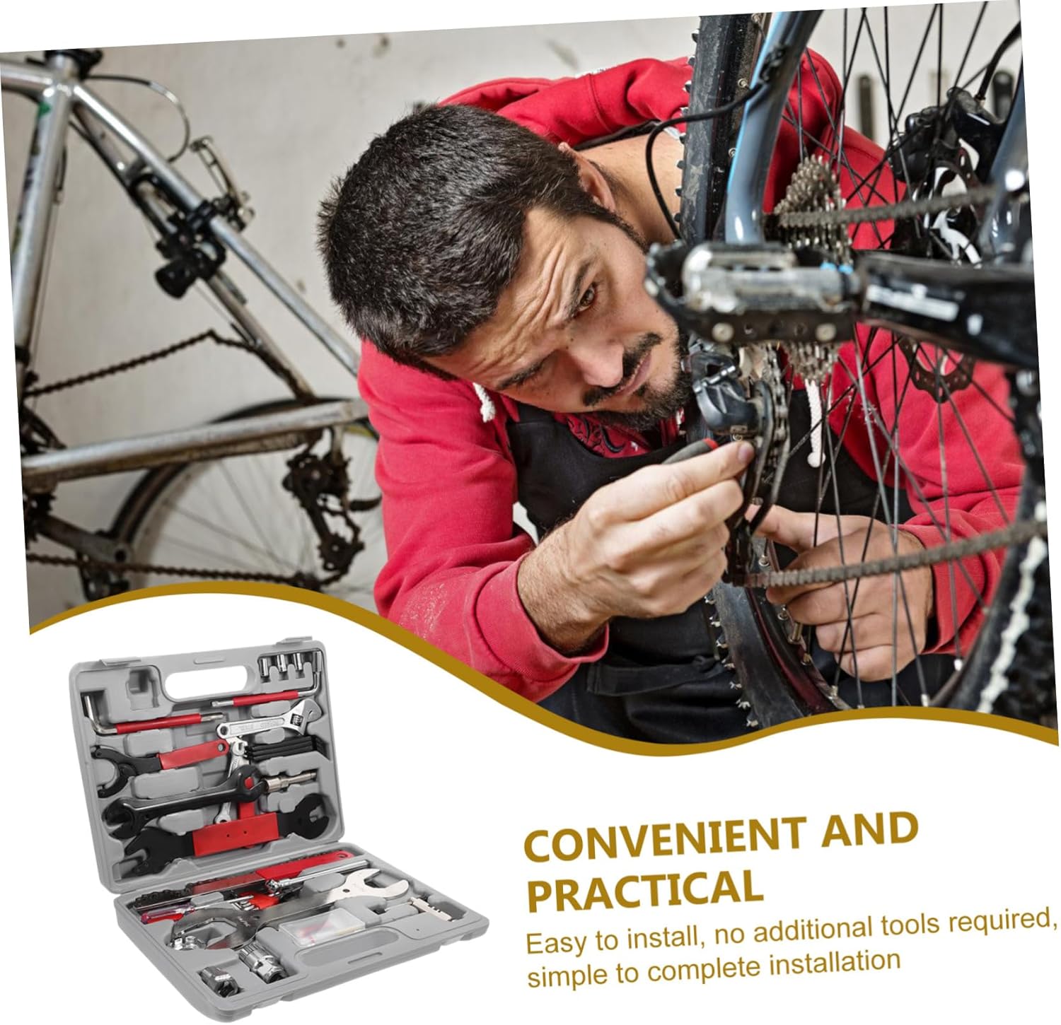 BESPORTBLE Bike Maintenance Kit Carbon Steel Repair Tools Road Mountain Bike Repair Tool Suits