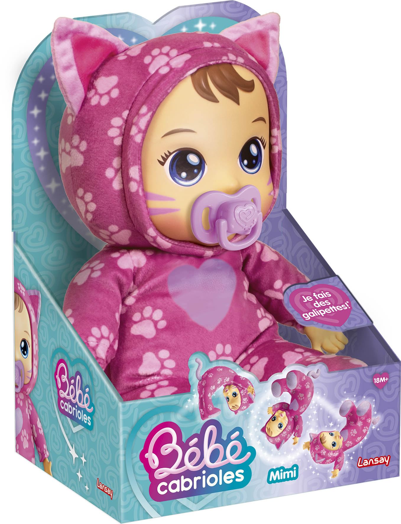 Lansay Mon BÉBÉ CABRIOLES Mimi Le Chat Poupée Interactive Pyjama Chaton Jouet Éveil 2 Ans+