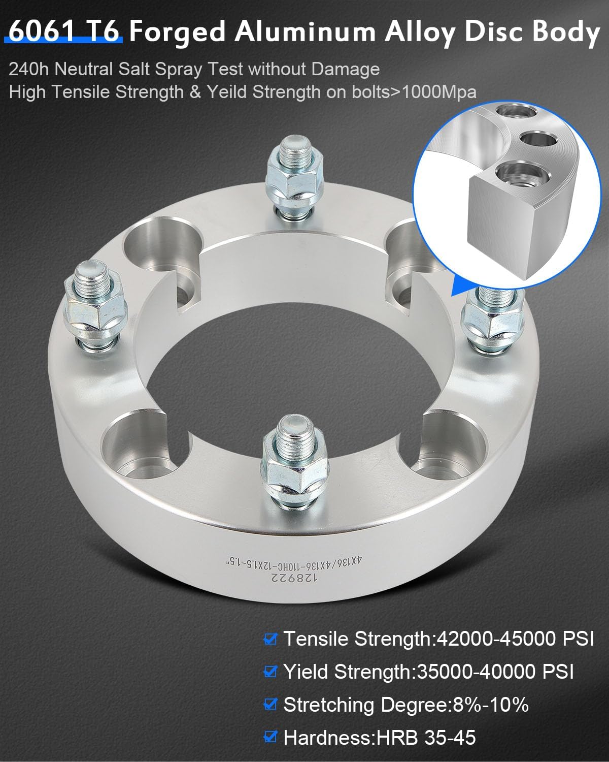 ECCPP 4x136mm to 4x136mm Wheel Spacers 1.5 inch 4 lug Fit for Honda SXS1000M5 Pioneer 1000-5 2016-2024 | for Honda SXS10S2R Talon 1000R 2019-2024 -4PCS